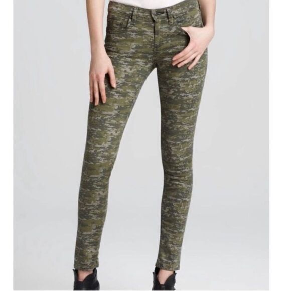 RAG & BONE WOMEN’S SKINNY CAMO JEAN ZIPPER W/ BUTTON CLOSURE IN GREAT CONDITION - Picture 3 of 9